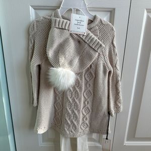 New sweater dress set with hat and tights